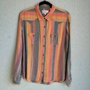 Panhandle Girls L Shirt Button Down Long Sleepve Western Cowgirl